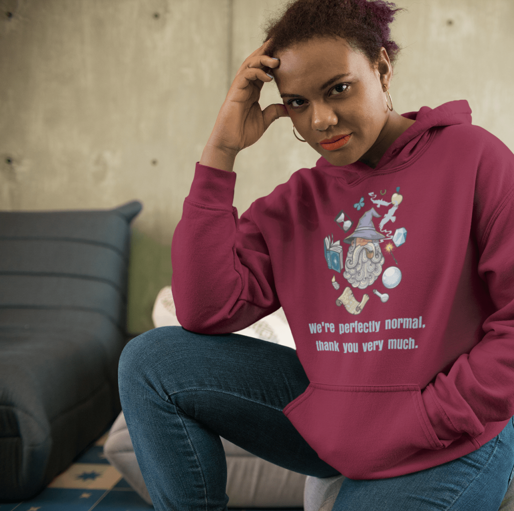 Girl wearing Harry Potter hoodie customized